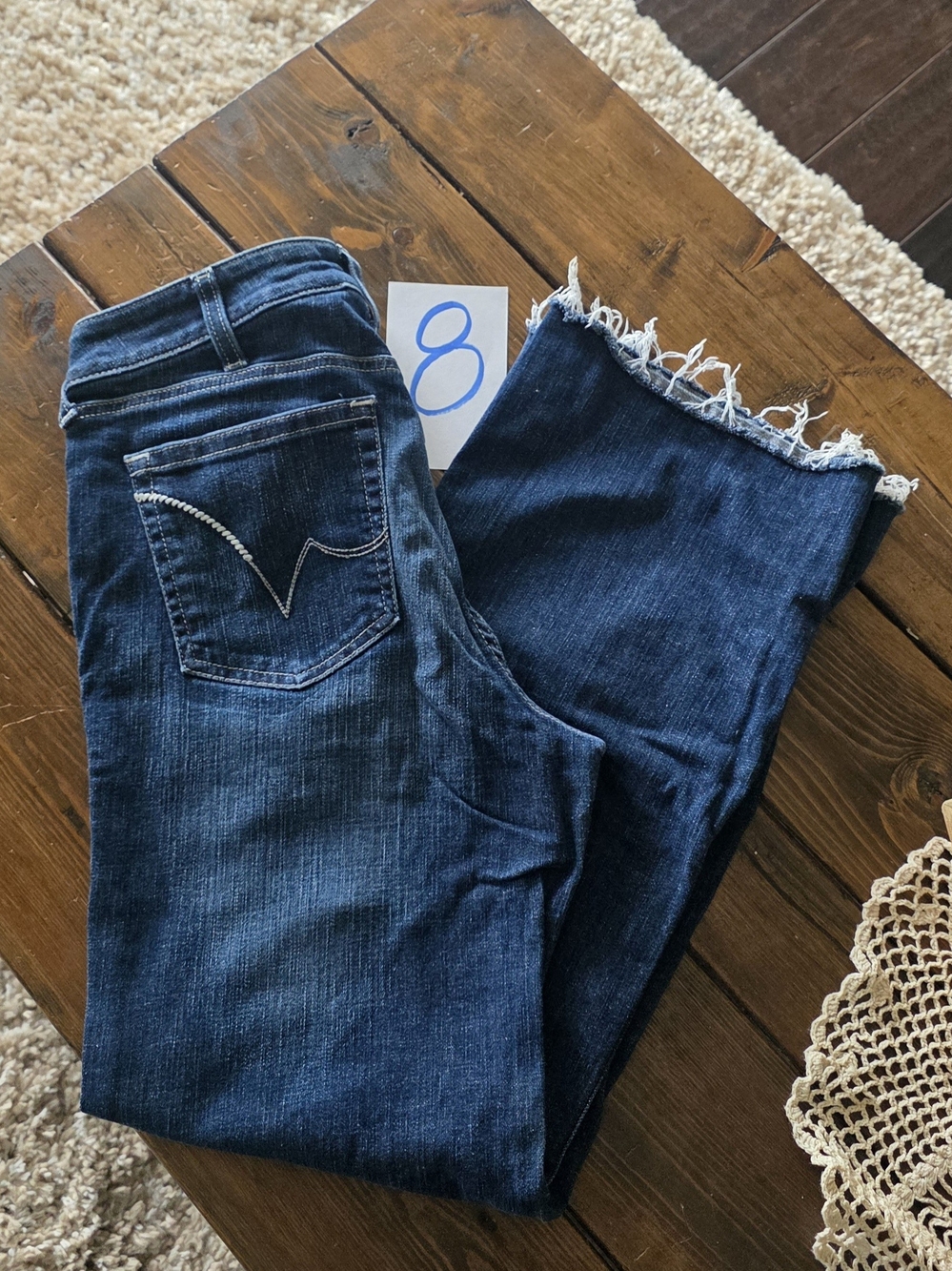 Ariat Dark Blue Frayed Hem Bootcut Jeans